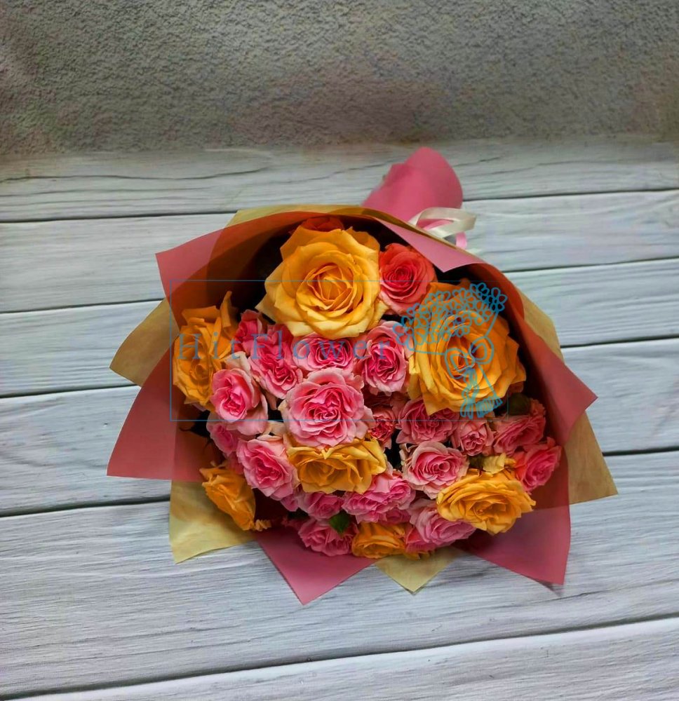 Букет цветов Ягодный джем Букет цветов из: Розы